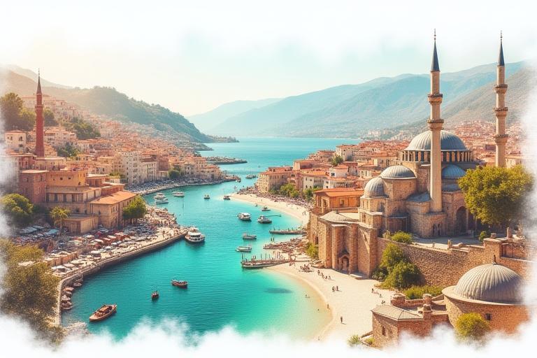 Montage of various Anatolian Journey services like city tours, cultural experiences, and yachting